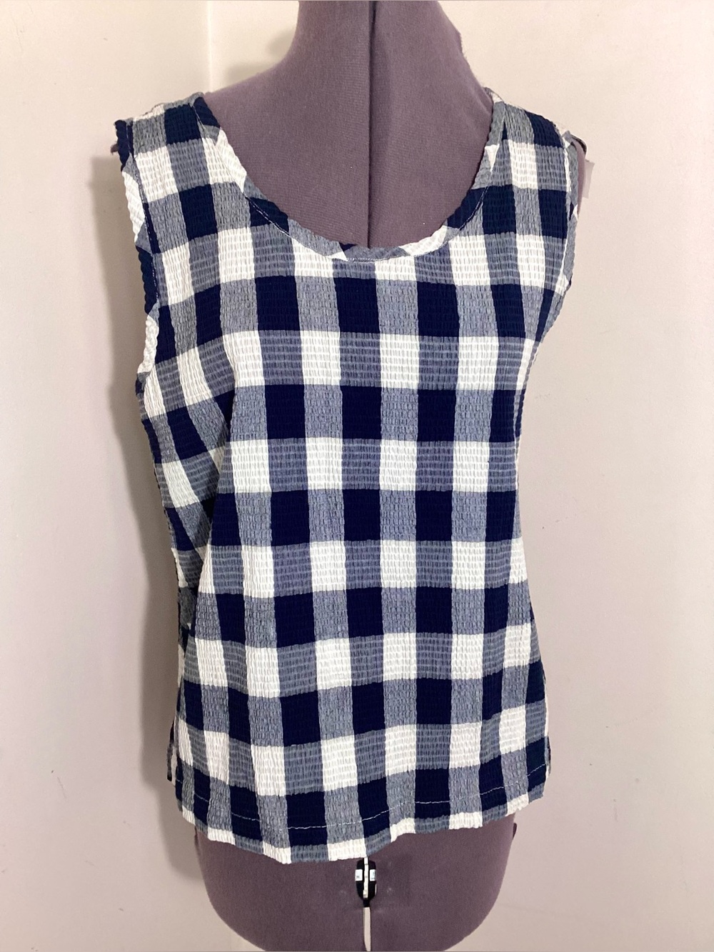 Dressbarn Vtg Gingham Tank Size 14/16 - Picture 4 of 12